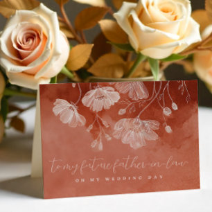 Rust Floral Hochzeitstag Karte Zukünftiger Schwieg