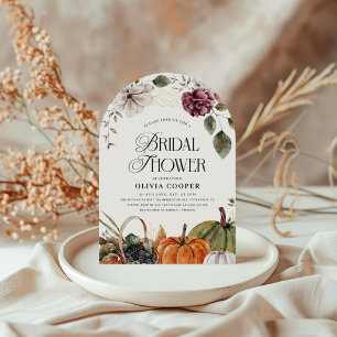 Rust Floral Pumpkin Brautparty Einladung