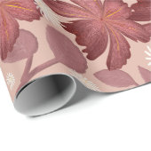 Rust Floral Seamless Pattern Large Flowers Minimal Geschenkpapier (Rolleneckpunkt)