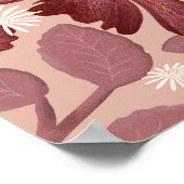 Rust Floral Seamless Pattern Large Flowers Minimal Poster (Ecke)