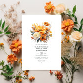 Rust Floral Wedding Einladung