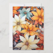 Rust Floral Wedding Einladung (Rückseite)
