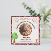 Rust Glitzer Aqeeqah- Aqiqah- muslimische Einladun Einladung (Stehend Vorderseite)