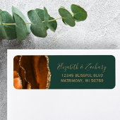 Rust Gold Agate Green Wedding Rücksendeadresse