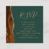 Rust Gold Agate Hunter Green Wedding QR Code UAWG Begleitkarte (Vorderseite)