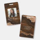 Rust Gold Agate Marble Business Company ID Ausweis (Vorder- & Rückseite)