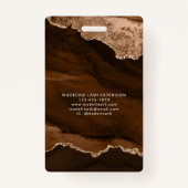 Rust Gold Agate Marble Business Company ID Ausweis (Rückseite)