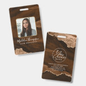 Rust Gold Agate Marble Business Company ID Ausweis (Vorder- & Rückseite)