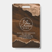 Rust Gold Agate Marble Business Company ID Ausweis (Rückseite)