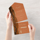 Rust Gold Agate Meetings Optionen Hochzeit All In One Einladung (Abreißen)