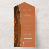 Rust Gold Agate Meetings Optionen Hochzeit All In One Einladung (Innen Boden)