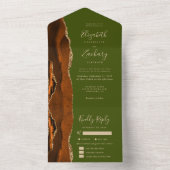 Rust Gold Agate Olive Green Meetings All In One Einladung (Innen Boden)