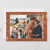 Rust Gold Botanische Weihnachtsfeiertage Drei Foto (Vorderseite)