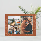 Rust Gold Botanische Weihnachtsfeiertage Drei Foto (Stehend Vorderseite)