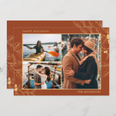 Rust Gold Botanische Weihnachtsfeiertage Drei Foto (Vorne/Hinten)