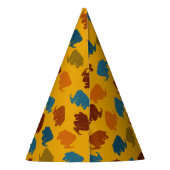 Rust & Gold Cartoon Wooly Mammoth Personalisiert Partyhütchen (Rückseite)