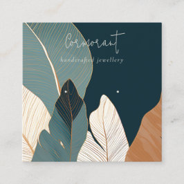 Rust Gold Tropical Leafing Earring Display Quadratische Visitenkarte
