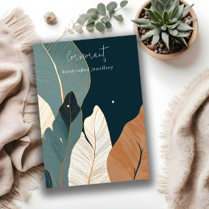 Rust Gold Tropical Leafing Earring Display Visitenkarte