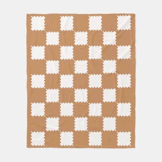 Rust Groovy Karos Prüfmuster Fleecedecke (Vorderseite)