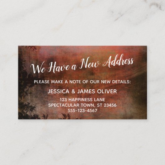 Rust Grunge wir haben neue Adressausgabekarten Visitenkarte (Vorderseite)