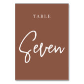 Rust Hand Scripted Table SIVEN Tischnummer (Vorderseite)