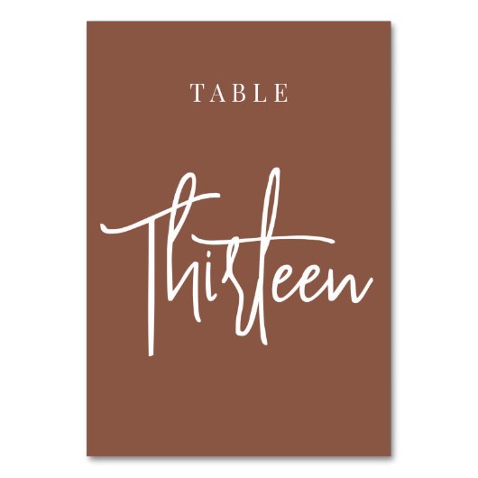 Rust Hand Scripting Table DRITTE Tischnummer (Rückseite)