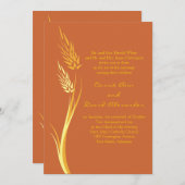 Rust Herbstweizenhochzeit Einladung (Vorne/Hinten)