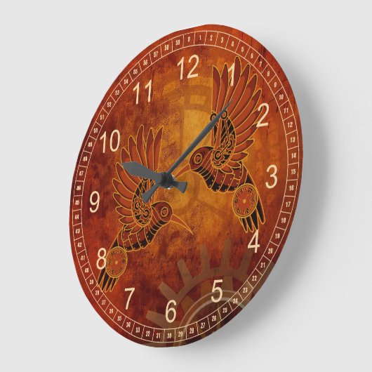 Rust Hummingbirds Steampunk Wall Clock Große Wanduhr (Winkel)