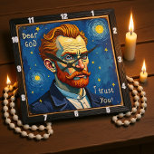 rust in the Celestial Night Art Quadratische Wanduhr