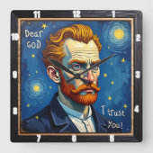 rust in the Celestial Night Art Quadratische Wanduhr (Vorderseite)