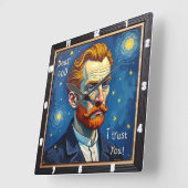 rust in the Celestial Night Art Quadratische Wanduhr (Winkel)