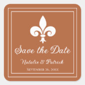 Rust Lilie Save the Date Stickers (Vorderseite)