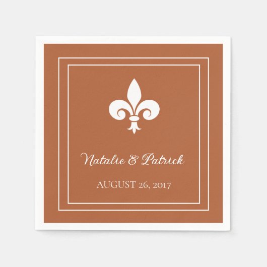 Rust Lilie Wedding Paper Napkins Serviette (Vorderseite)