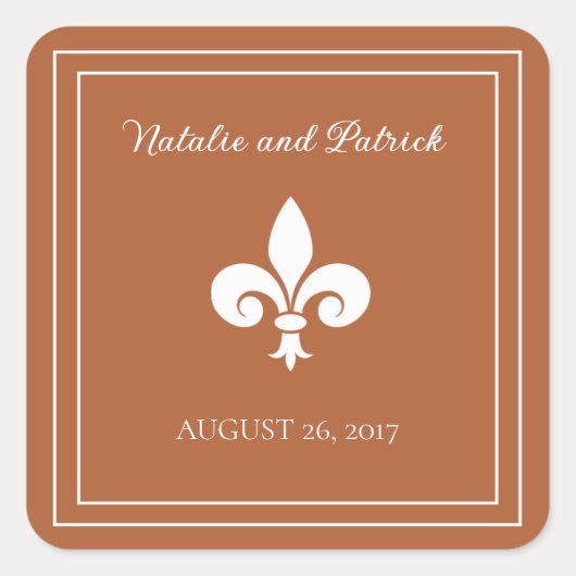 Rust Lilie Wedding Stickers (Vorderseite)