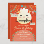 Rust Little Dumpling Einladung zum ersten Geburtst (Vorne/Hinten)