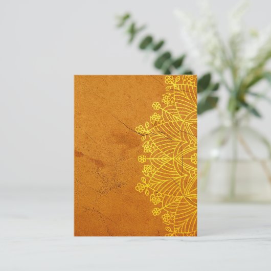 Rust Mandala Zen Rustikaler Geist Postkarte (Stehend Vorderseite)