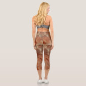 Rust Marble Swirl Abstrakt Capri Leggings (Rückseite)