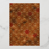 Rust marokkanisches Muster Sikh Arch Wedding Gold Folieneinladung (Rückseite)