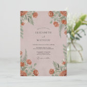Rust-Mauve-Farn-Hochzeit Einladung (Stehend Vorderseite)