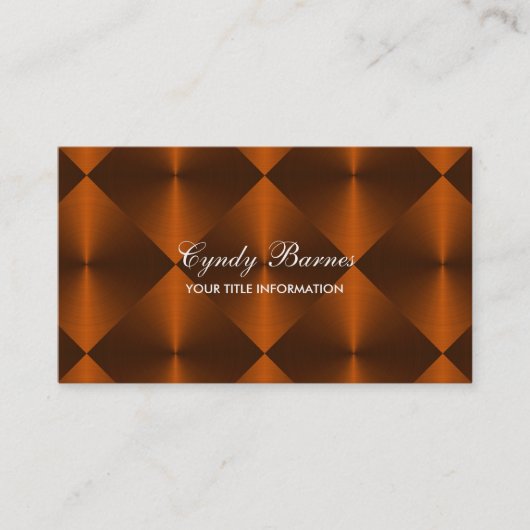 Rust Metallic Look Diamond Tiles Visitenkarte (Vorderseite)