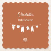 Rust Minimalistisch Boho Gender Neutral Baby Dusch Untersetzer (Vorderseite)