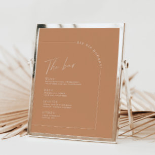 Rust Minimalistisch Calligraphy Wedding Bar Menu