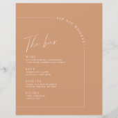 Rust Minimalistisch Calligraphy Wedding Bar Menu (Vorderseite)