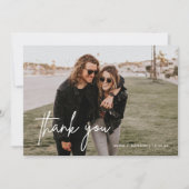 Rust Minimalistisch Wedding Foto Vielen Dank Karte (Vorderseite)