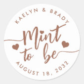 Rust | Mint to Be Personalized Wedding Favor Runder Aufkleber (Vorderseite)