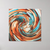 Rust N Aquamarine Abstrakte Dolphin vs Adler Leinw Leinwanddruck (Vorderseite)