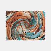 Rust N Blue Abstrakt Art Fleece Blanket (Vorderseite (Horizontal))