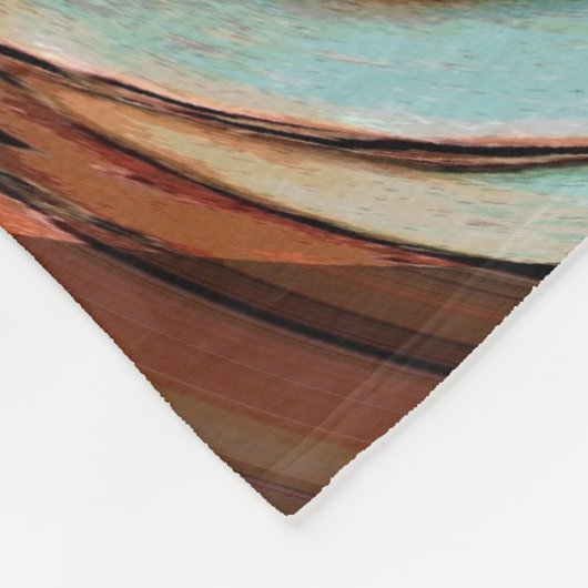 Rust N Blue Abstrakt Art Fleece Blanket (Ecke)