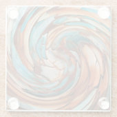 Rust N Blue Abstrakt Art Glasuntersetzer (Rückseite)