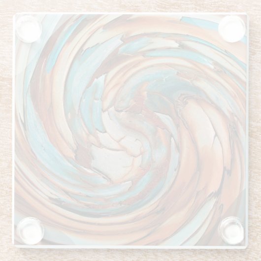 Rust N Blue Abstrakt Art Glasuntersetzer (Rückseite)